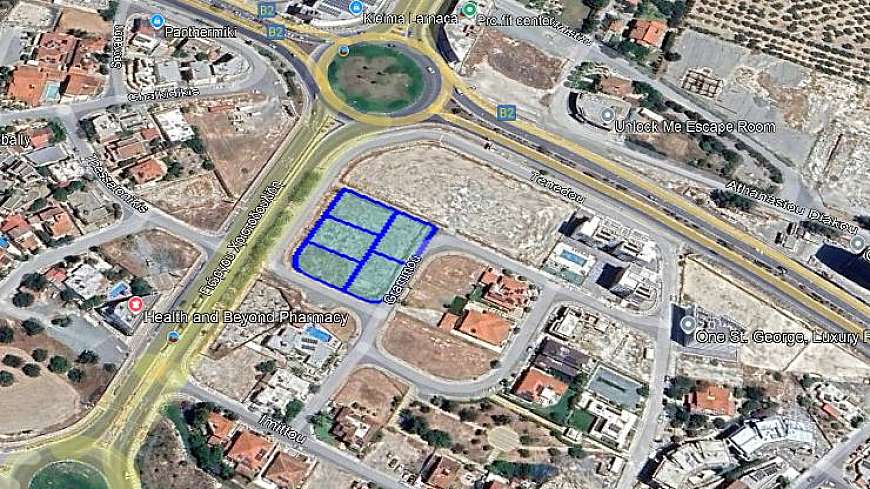 Plots for sale near Larnaca Metropolis Mall.