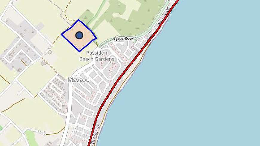 Large plot of land near the sea with plans for 57 houses.