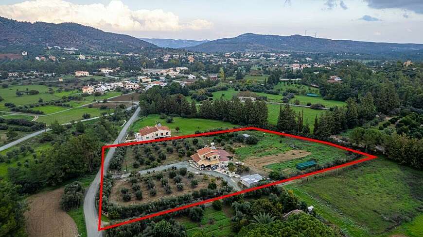 Two-storey house in a large field in Pyrga, Larnaca