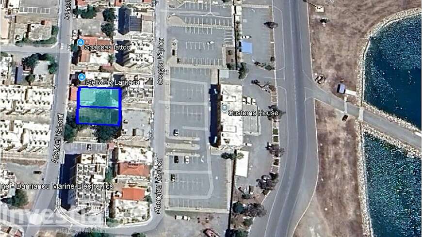 Two plots for sale near the Larnaca marina and port.