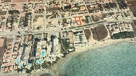 Building Plots across the beach Larnaca Bay.